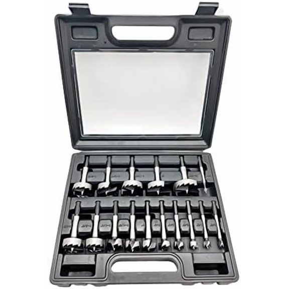 Forstner Bit Set 16 count Hex Shank, Drill Bits Set with Multi Sided Shank