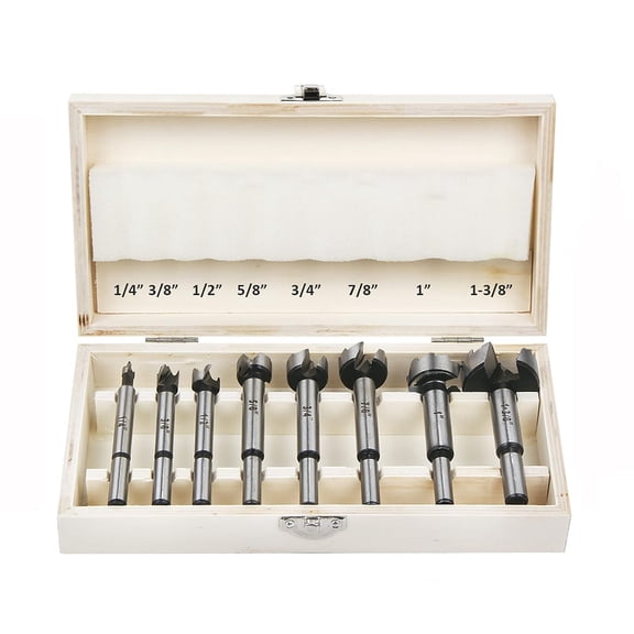 Forstner Bit Set 8Pcs - Forstner Bits for Wood, Wood Drilling with Storage Case