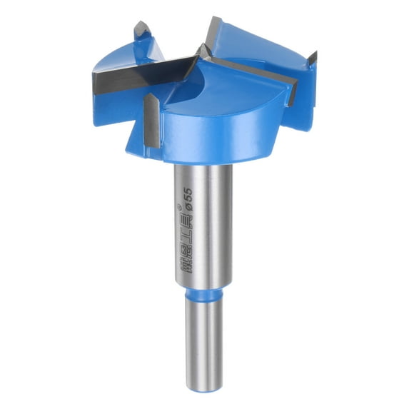 Forstner Drill Bit 55mm (2-5/32") Carbide Upgraded 3-Cutter Wood Drilling Woodworking Tool