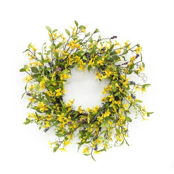 Forsythia Wreath 27"D Polyester