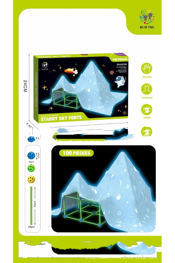 Fort Building Kit Construction Blocks Set Kids Toy Tents Fortress Builder Castles Tunnels Diy 3d Play House For Children Gift