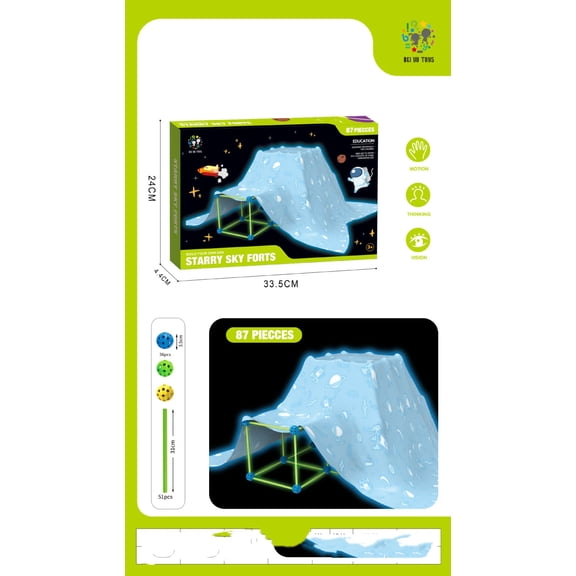 Fort Building Kit Construction Blocks Set Kids Toy Tents Fortress Builder Castles Tunnels Diy 3d Play House For Children Gift