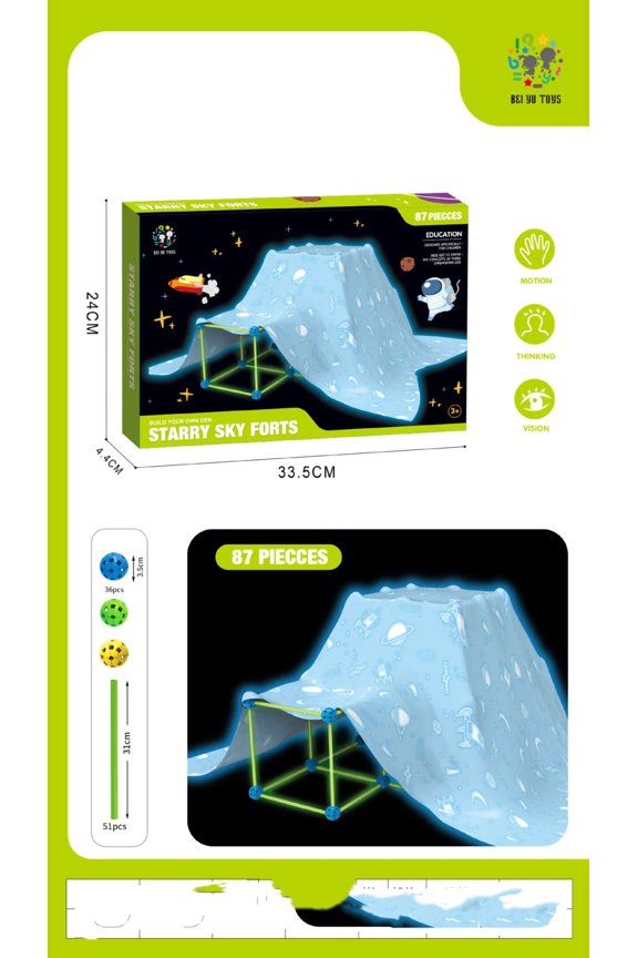 Fort Building Kit Construction Blocks Set Kids Toy Tents Fortress Builder Castles Tunnels Diy 3d Play House For Children Gift