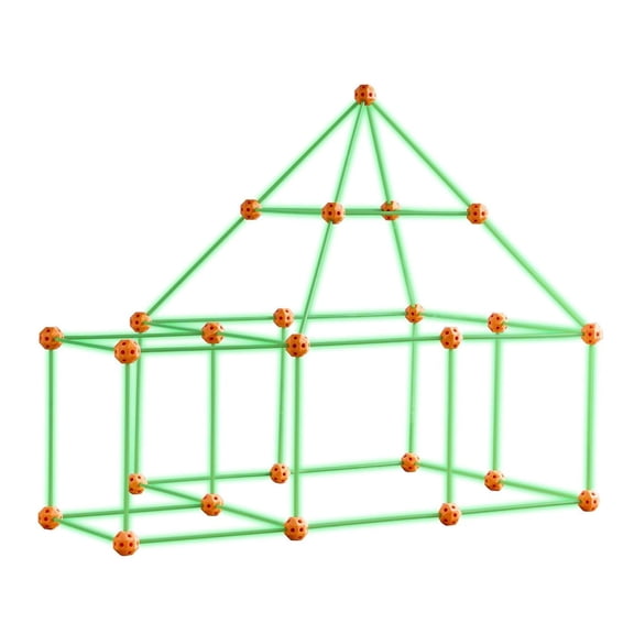 Fort Building Kit for Kids, 85PCS STEM Toys Glow in The Dark, Educational Gift for Boys Girls 4-8+ Year Old, Indoor Outdoor Play Tent with Rods & Balls