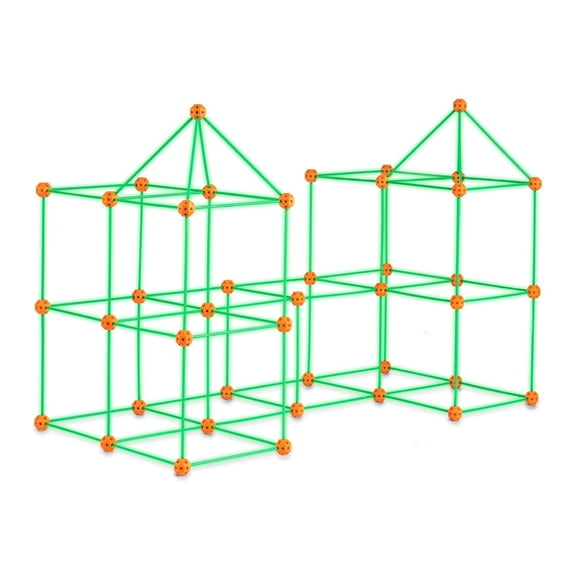 Fort Building Kit for Kids 140PCS, Glow in Dark STEM Toys, Educational Gift for 4 5 6 7 8+ Year Olds, Indoor Outdoor Play Tent with Rods & Balls
