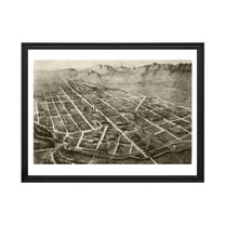 Fort Collins Art, 1899 Vintage Map of Fort Collins Colorado, CO History Wall Decor Gift, Old Fort Collins Map - 24" x 18" Black Framed Print