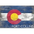 thumbnail image 1 of Fort Collins, Colorado, Rustic Colorado State Flag (12x18 Wall Art Poster, Room Decor), 1 of 3