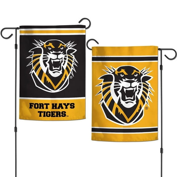 Fort Hays State University Tigers 12.5 x 18" Double Sided Yard and Garden College Banner Flag Is Printed in the USA