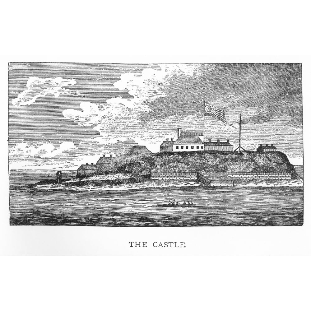 Fort Independence Boston. Nan Early 19Th Century Depiction Of Fort