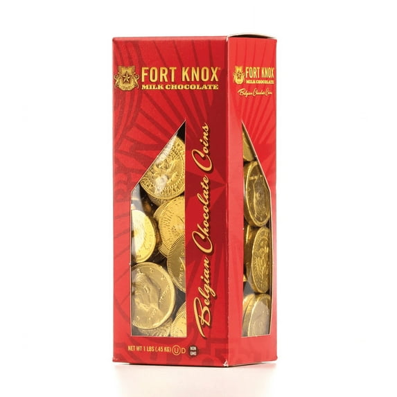 Fort Knox Milk Chocolate Belgium Chocolate Coins 1lb Tower Box