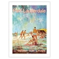 thumbnail image 1 of Fort Lauderdale Florida - Delta Air Lines - Vintage Airline Travel Poster by Jack Laycox c.1975 - Bamboo Fine Art 290gsm Paper Print (Unframed) 24x32in, 1 of 4