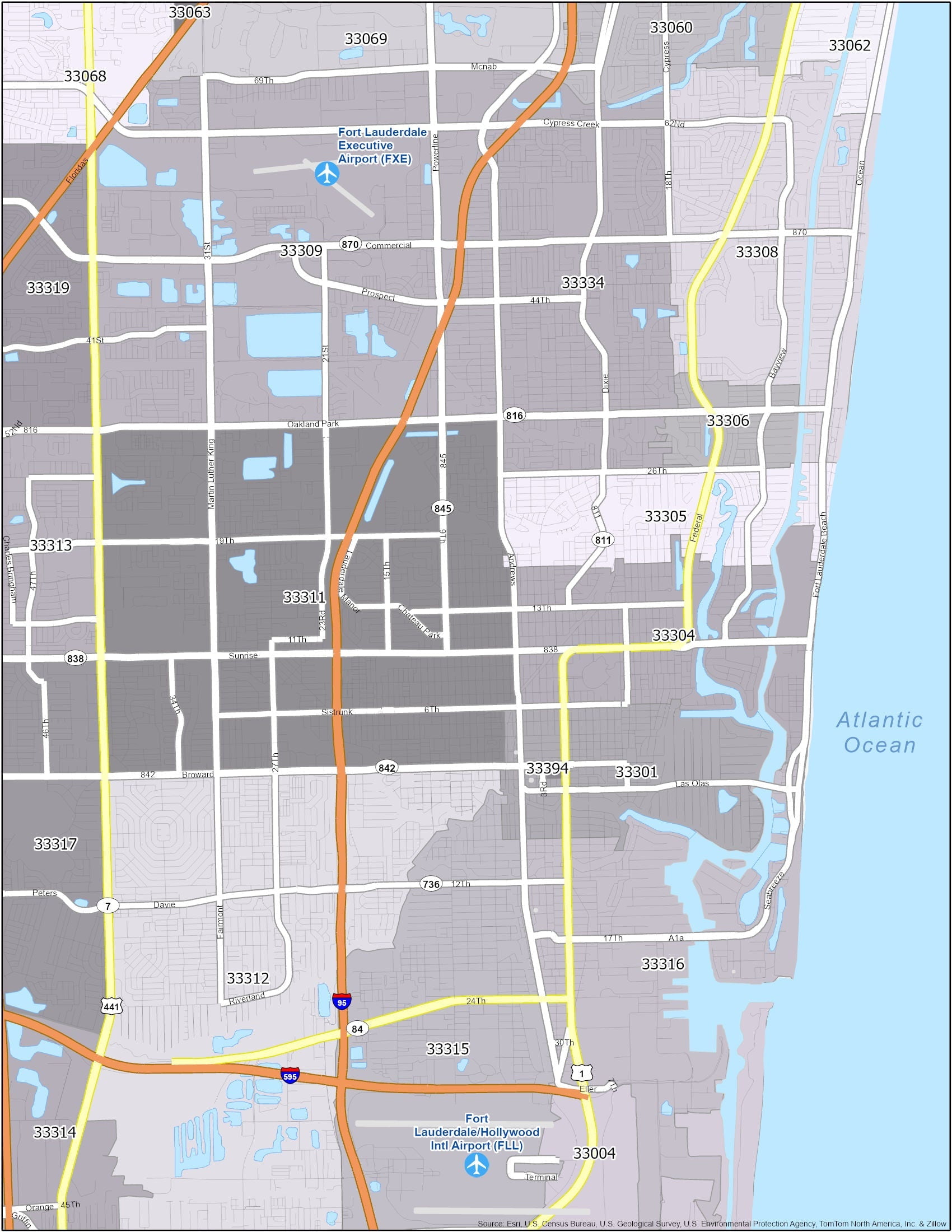 Fort Lauderdale Zip Code Map GLOSSY - Fort Lauderdale Zip Code Map GLOSSY POSTER PICTURE PHOTO PRINT BANNER CONVERSATIONPRINTS Be95db2e Add9 4bc3 B7be 907a8883592f.76f79ad48234e7fd90b433fe6947d868 