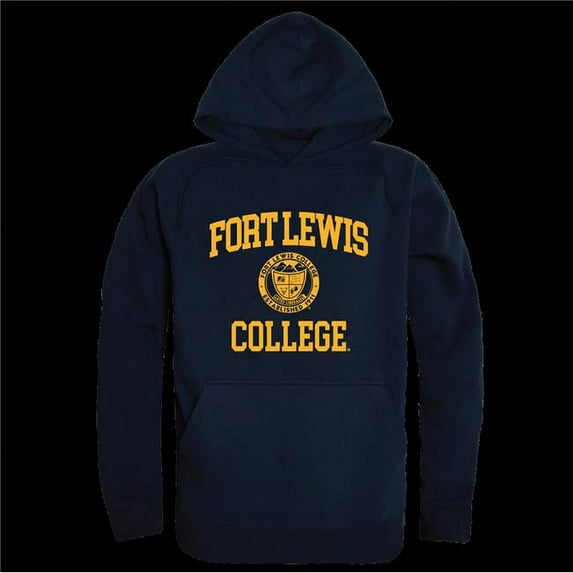 Fort Lewis College Skyhawks Seal Hoodie, Navy - Medium