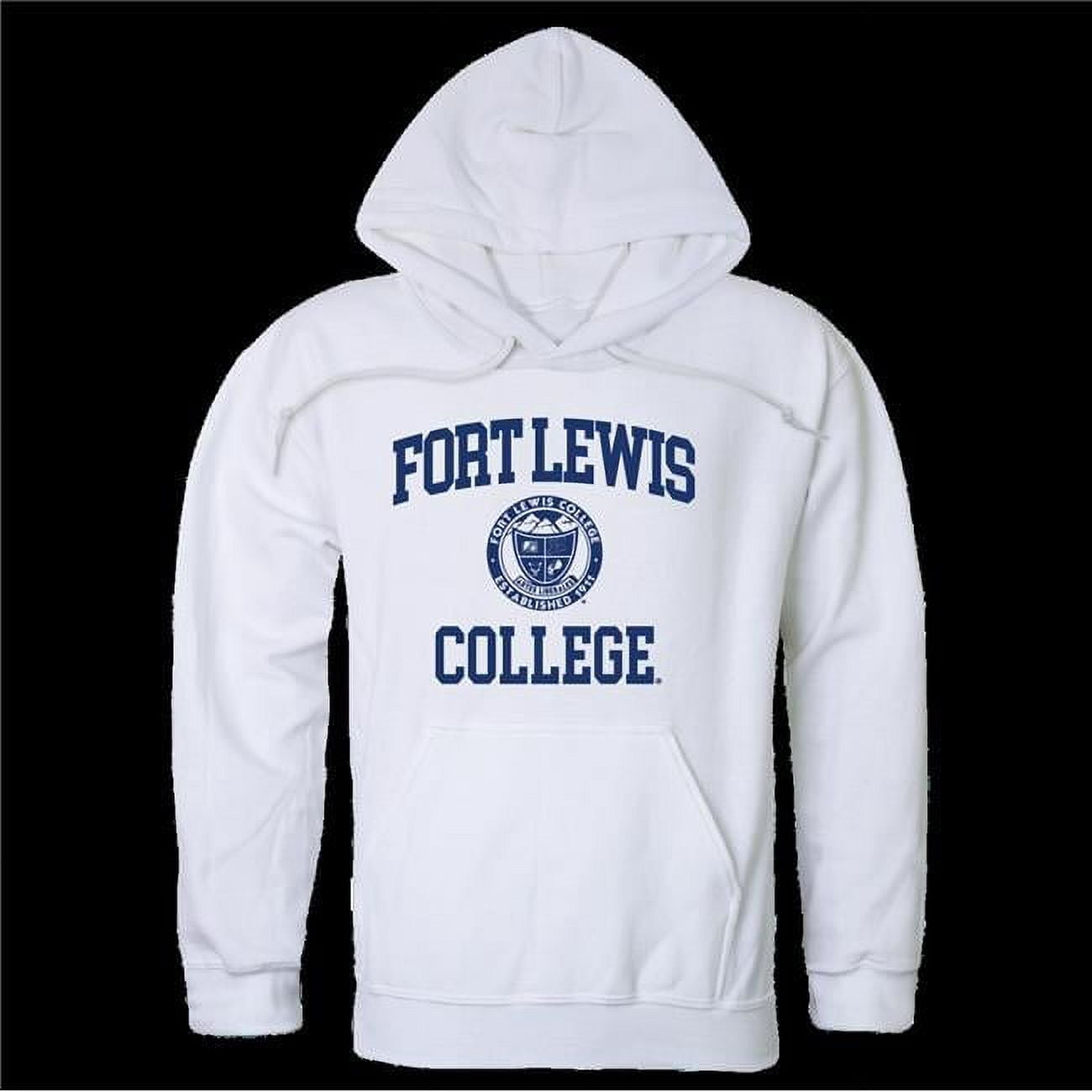 W Republic Fort Lewis College Skyhawks Hoodie - Navy Fleece Pullover With College Seal, Unisex Sizes