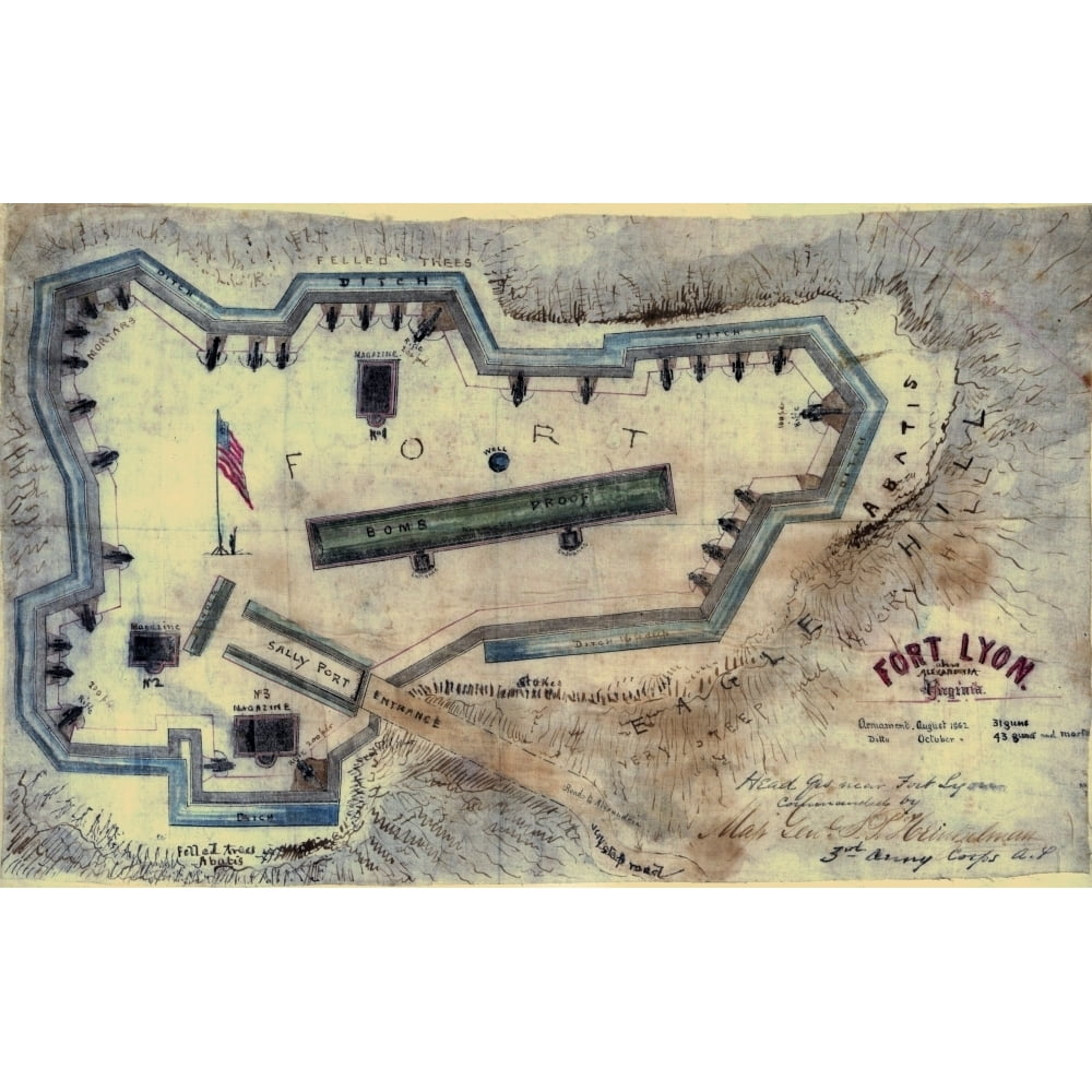 Fort Lyon located on Eagle Hill in Alexandria Virginia. Poster Print by
