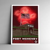Fort McHenry National Monument Vintage Travel Poster / Postcard WPA Style Retro