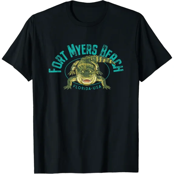 Fort Myers Beach Florida Alligator Design T-Shirt - Walmart.com