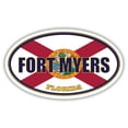 thumbnail image 1 of Fort Myers City Florida State Flag | FL Flag Lee County Oval State Colors Bumper Sticker Car Decal 3x5 inches, 1 of 3