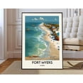 thumbnail image 1 of Fort Myers Florida City Poster, Unframed Canvas 12x16in, 1 of 4