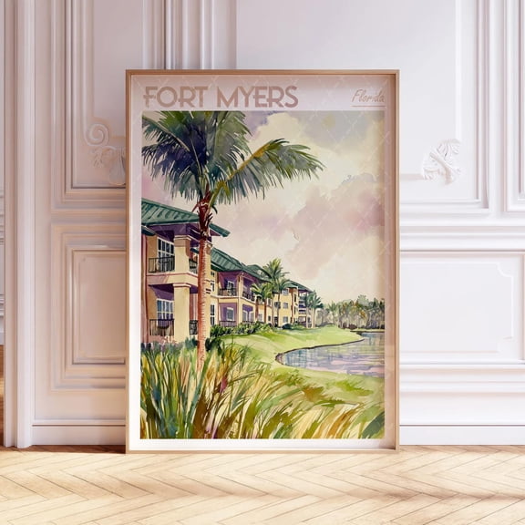 Fort Myers Lee County Florida Travel Unframed Paper Print