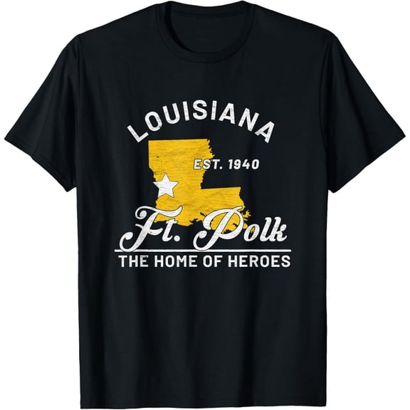 Fort Polk Louisiana La Vintage Home of Heroes JRTC Gift T-Shirt All Size S-5XL