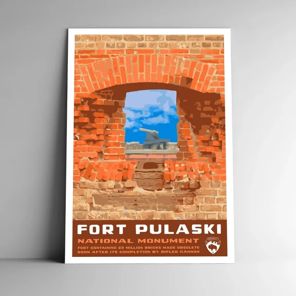 Fort Pulaski National Monument Travel Poster Print Georgia Usa Home Decor Office Wall Art