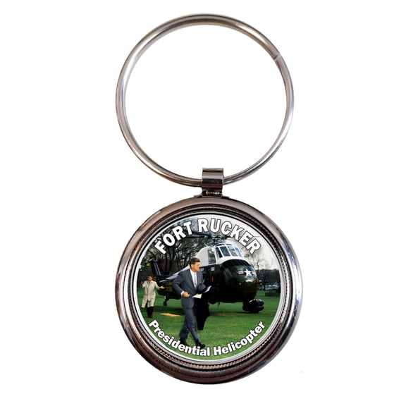 Fort Rucker Presidential Helicopter JFK Half Dollar Keychain