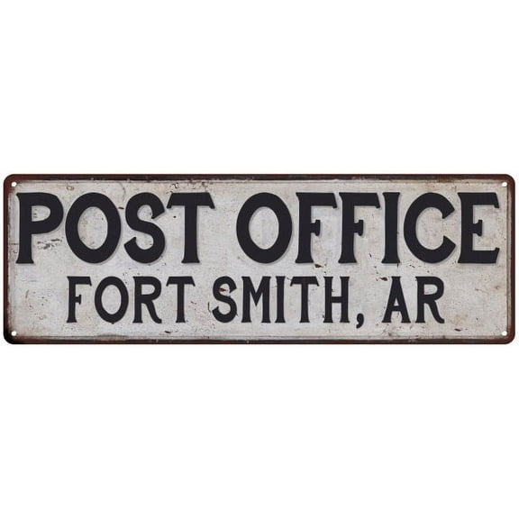 Fort Smith, Ar Post Office Metal Sign Vintage 6x18 106180011351