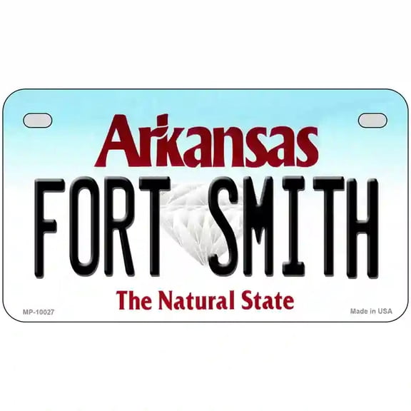 Fort Smith Arkansas Metal Novelty License Plate 7" x 4" Motorcycle (MP)