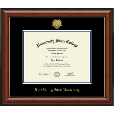 Fort Valley State University Diploma Frame, Document Size 11" x 8.5"