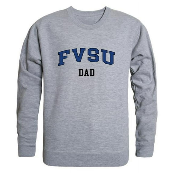 Fort Valley State University Wildcats Dad Crewneck Sweatshirt, Heather Grey - Large