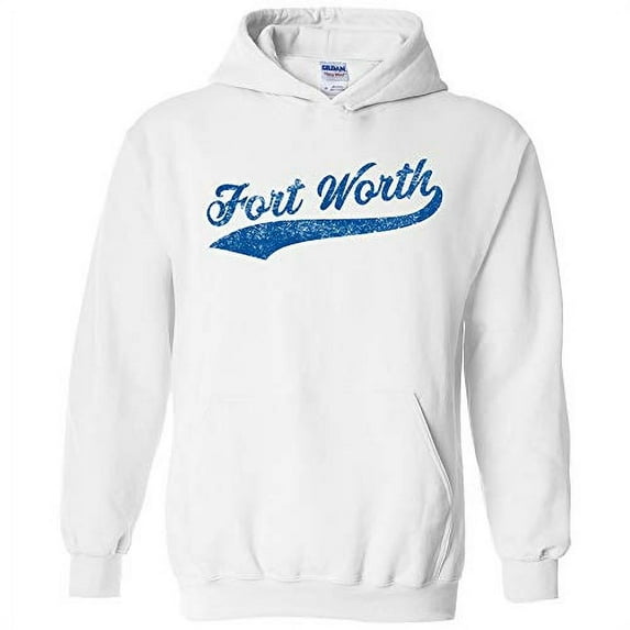 Fort Worth Baseball Script - Hometown Pride, Pitcher Hoodie - Large - White