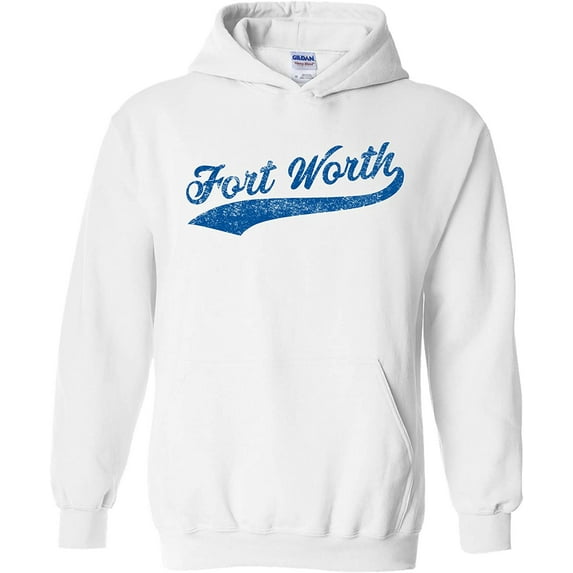 Fort Worth Baseball Script - Hometown Pride, Pitcher Hoodie - Medium - White