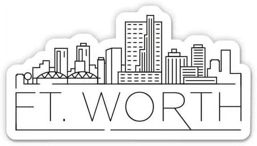 Fort Worth City Skyline Vinyl Sticker Decal For Phone, Laptop, Water