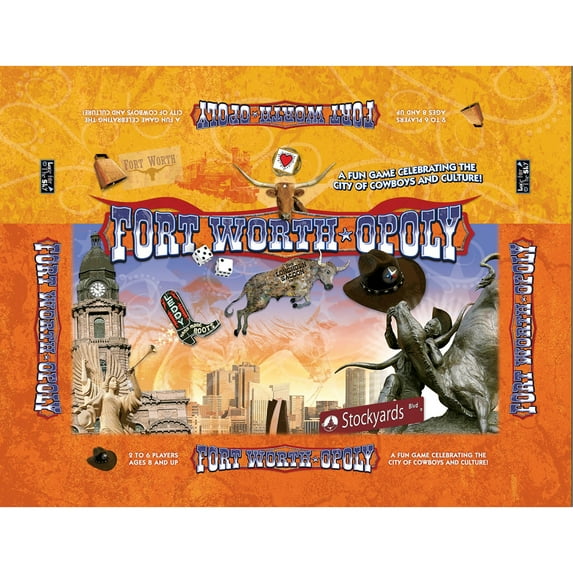 Fort Worth-Opoly City Themed Family Board Game, 2-6 Players