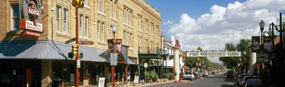 Fort Worth Stockyards Fort Worth Texas USA Canvas Art - Panoramic Images (27 x 9)