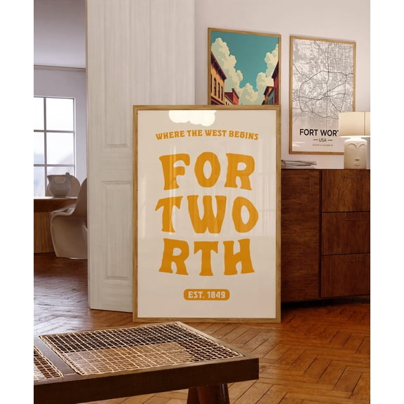 Fort Worth Texas City Map Poster Street Map Home Decor Gift Art, Unframed Poster
