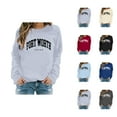 thumbnail image 1 of Fort Worth Texas Sweatshirts for Women 2025 Long Sleeve Crewneck Sweatshirt Pullover Tops Streetwear, 1 of 6