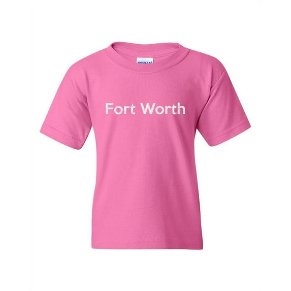 Fort Worth Unisex Youth Kids T-Shirt Tee Clothing Youth X-Large Azalea Pink
