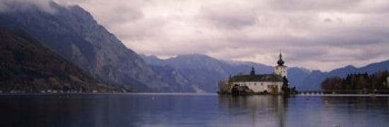 Fort on an island in a lake Schloss Ort Traunsee Gmunden Upper Austria Austria Canvas Art - Panoramic Images (36 x 12)