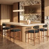 Bar Counter Tools FortMok Counter Height Bar Stools Set of 4 with Boucle Upholstered Seat ...
