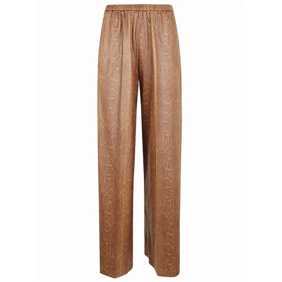 Forte Forte Tailored Straight-Leg Trousers With Elastic Waistband And Subtle Snake Print (Women's)