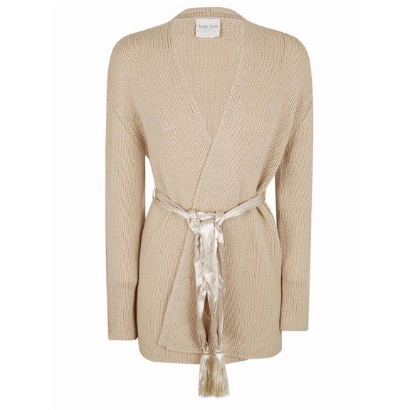 Forte Forte Wrap-Style Knit Sweater With Silky Belt Detail (Women's)