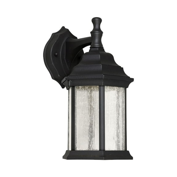 17102-04-Forte Lighting-Penn - 11W 1 LED Outdoor Wall Lantern-12 Inches Tall and 6.5 Inches Wide-Black Finish