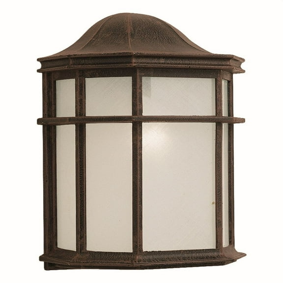 Forte Lighting 1719-01 1 Light 10" Tall Outdoor Flush Mount Wall Sconce - Painted Rust