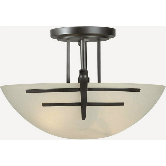 Forte Lighting 2231-02 Two Light Steel Semi-Flush Mount Ceiling Fixture - Bronze