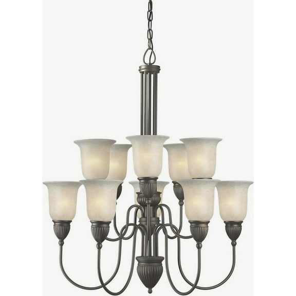 Forte Lighting 2352-10 31Wx35h 10 Light 2 Tier Chandelier - Bronze