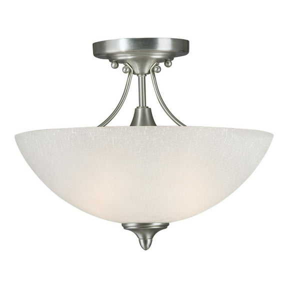 Forte Lighting 2378-02 13.5Wx11h Semi-Flushmount Ceiling Fixture - Nickel