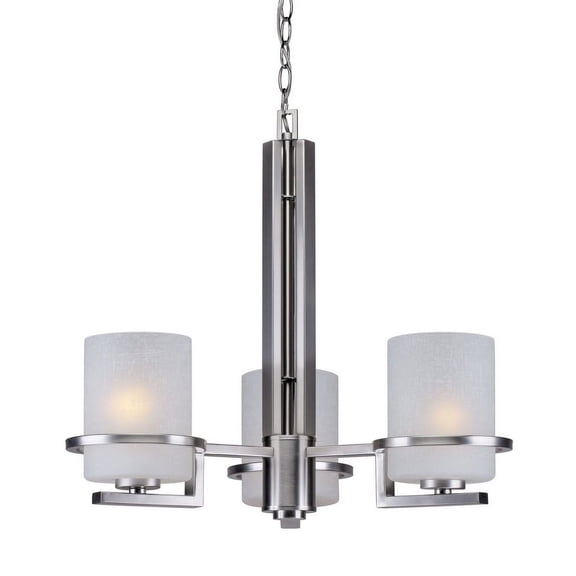2404-03-55-Forte Lighting-Halo - 3 Light Chandelier-20.5 Inches Tall and 20.75 Inches Wide-Brushed Nickel Finish -Traditional Installation