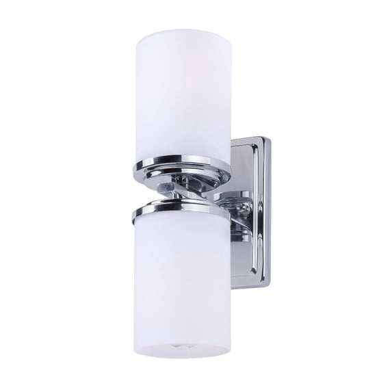 Forte Lighting 2424-02 Duo 2 Light Wall Sconce - Chrome